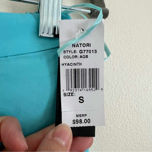 Natori Womens Pants Small Blue Pink Floral Preppy Tapered Silhouette Casual Chic - Picture 7 of 16